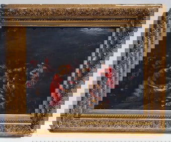 Old Master Subject 18C Nativity Oil On Metal 19.75 X 26.25 Inches