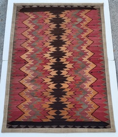 Fine Estate Antique Navajo Rug Or Blanket Arrow Borders 74 X 53.5 Inches Overall Good Provenance 2nd