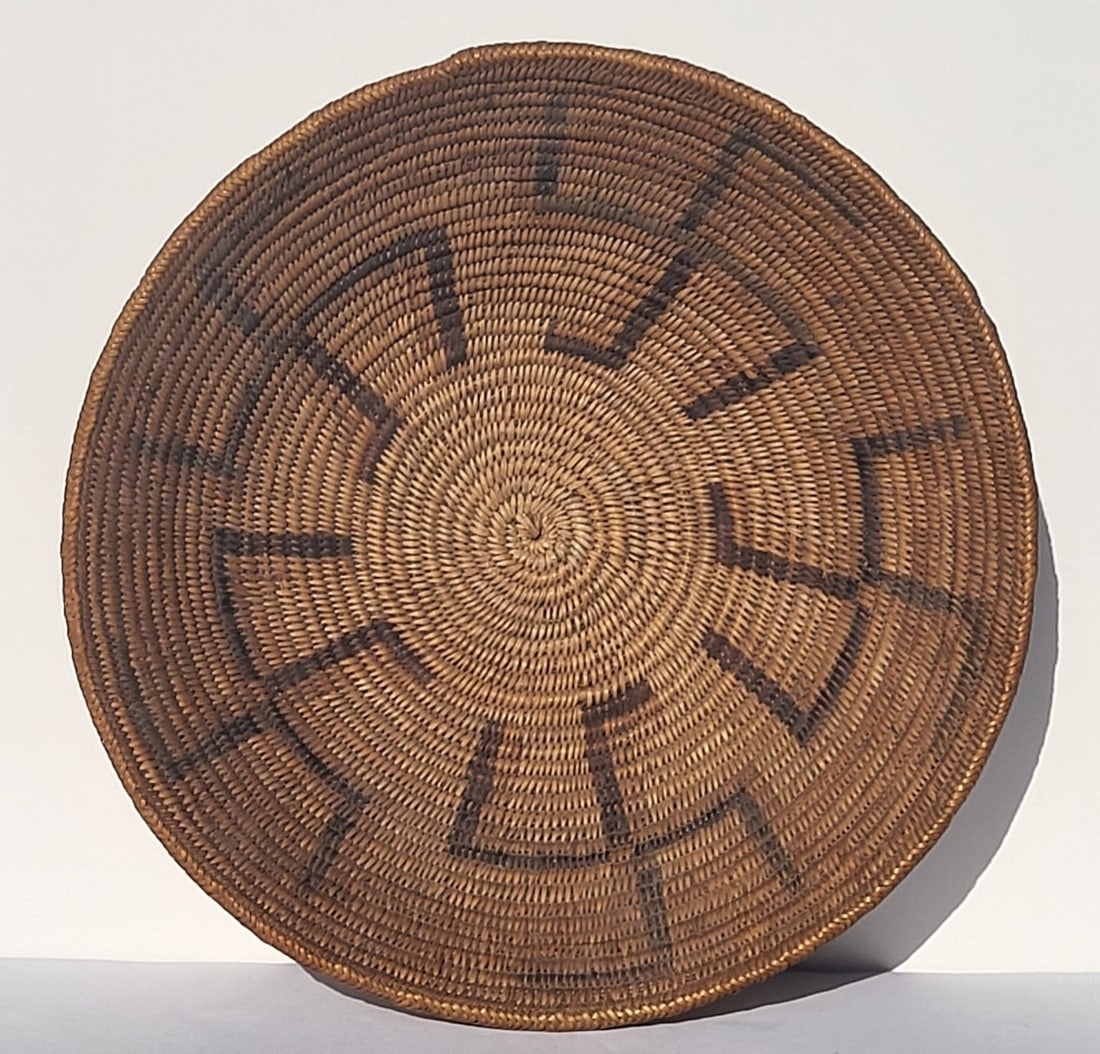 Fine Old Pima Basket 13.8 X 3.5 Inches Native American Whirling Log Good Provenance (1 of 2)