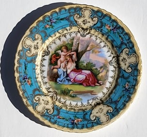Antique Vienna Beehive Nude Woman And Cherub Signed Kauffman 7.375in Plate