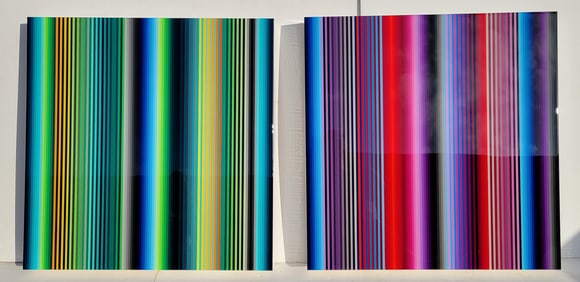 Pair Jarrad Tacon-Heslip Abstract Panel Paintings 2025 International New Zealand Gay Interest Artist