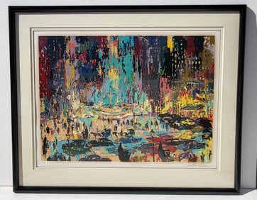 Leroy Neiman Plaza Square Manhattan New York NYC Serigraph Ed300 26in x 36in Pencil Signed