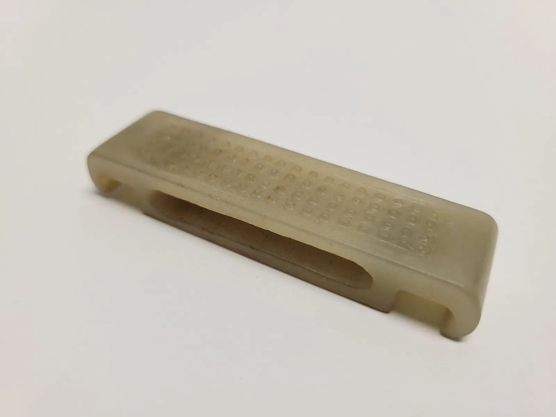 Klarich Collection Antique Chinese Jade Sword Ornament Carved White Mutton Fat to Pale Celadon