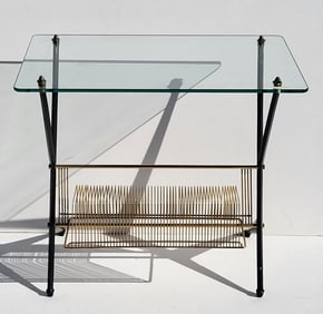 Angelo Ostuni Vintage Italian 45rpm Vinyl Record Stand MCM Mid Century Modern 20.5 X 23.6 X 14.1