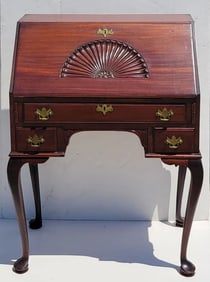 Period Queen Anne Shell Carved American Writing Late 18C Fall Front Desk