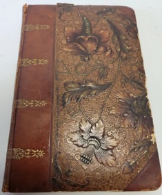 Antique Tooled Leather Peter Savelsberg Poetry Calligraphy Penmanship Souvenir 1890s German Diary