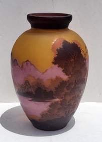 Heavy Signed Galle 11.25 Inch Art Glass Vase Sold As By Or After