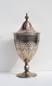 Antique Tiffany Co Makers Sterling Silver 1924 Covered Pedestal Reticulated Candy Ect Container