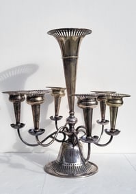 Large Likely Silverplate Antique Epergne 17 X 16 Inches