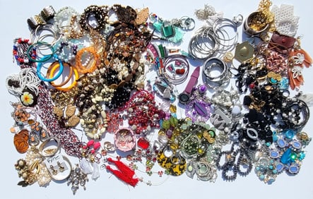 Estate 8 Pound Vintage Costume Jewelry Lot
