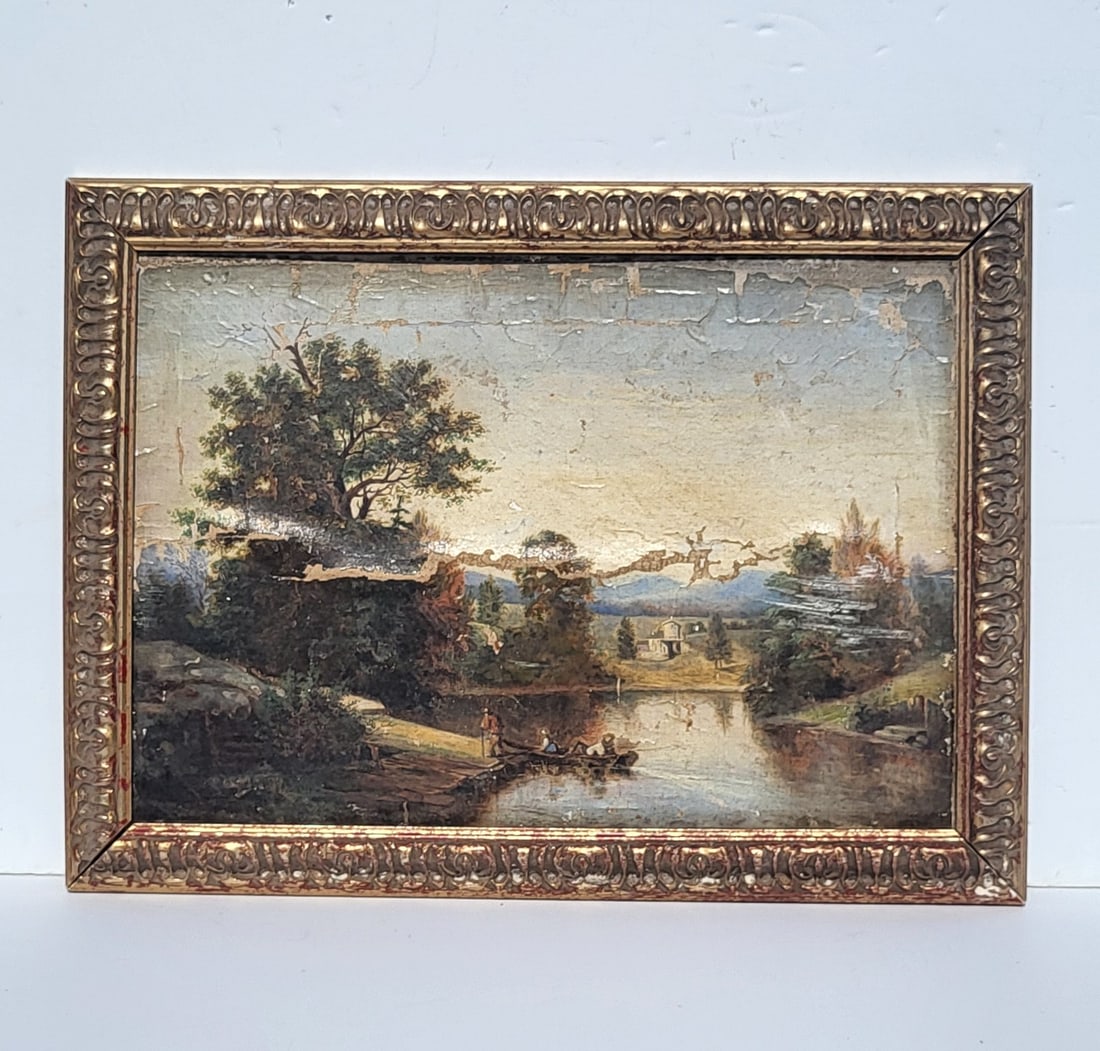 Dutch Old Master Partial Signature Italianate Circa 1700s Landscape Figures Boat As Found To Fix Eur (1 of 7)