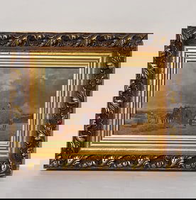 Illegible Signature And Label European Harvest Oil Panel 5.6 X 7.2 Inches Mystery Unknown Artist