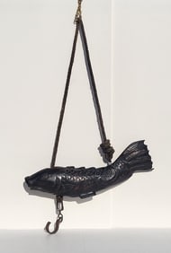 Carved Koi Old Likely Japanese Folk Art Trade Sign Or Store Display 18 Inches