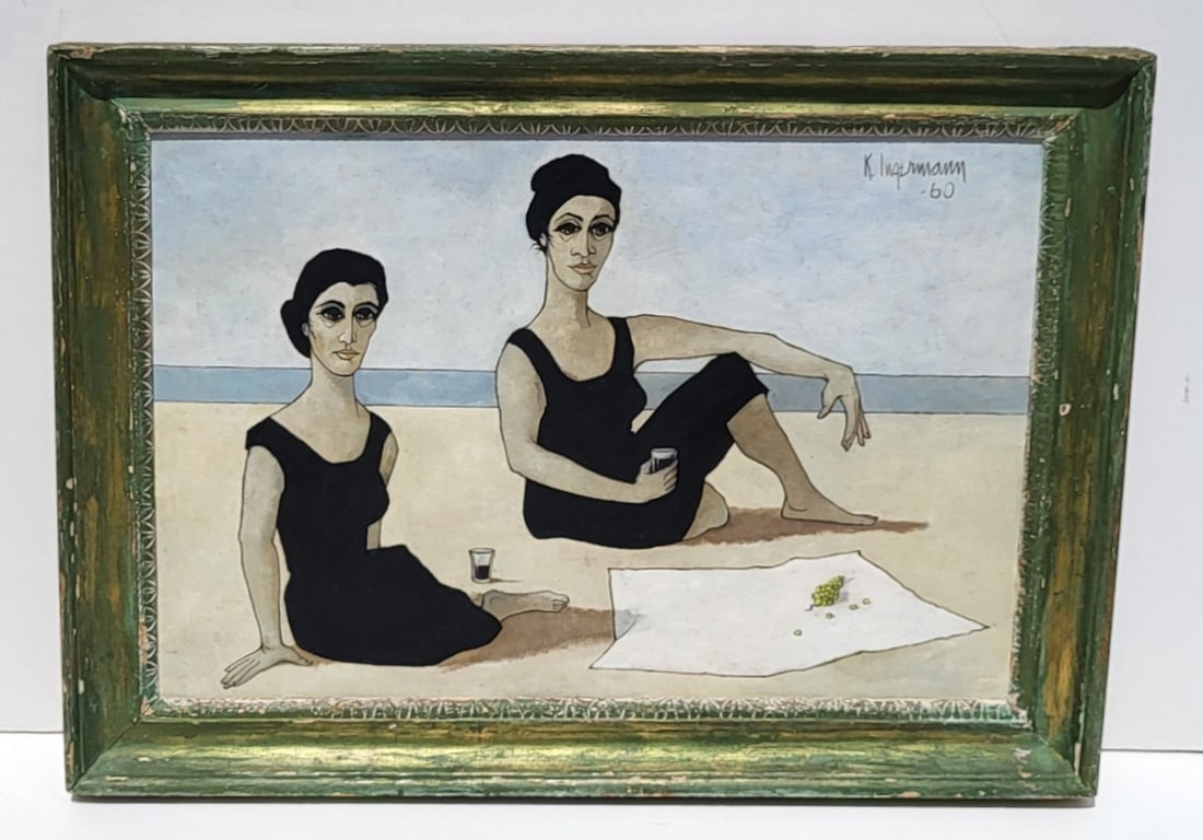 NY Palm Beach Keith Ingerman Hammer Galleries Modernist Women 1960 Oil Florida NYC Monaco Artist (1 of 3)