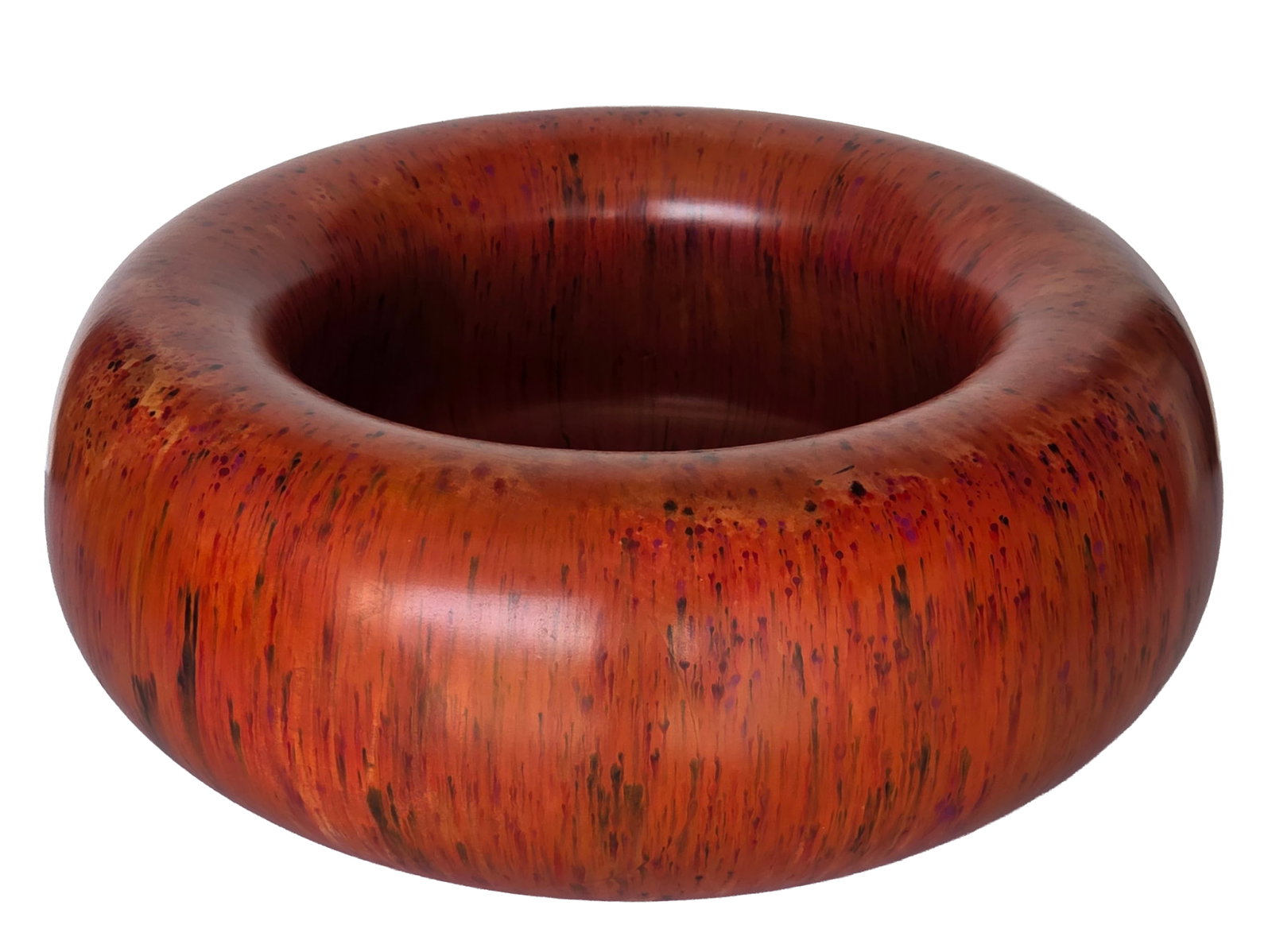 Large Heavy Hap Sakwa Torus Series 1987 Polychromed Staved Laminated Wooden Vessel Wood Bowl 14.5 (1 of 6)