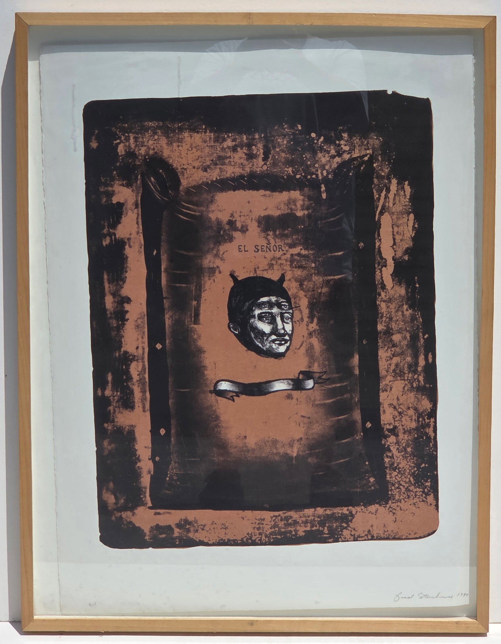 Fred Stonehouse El Senor Print 1990 30 X 22 inches Sheet: Fred Stonehouse El Senor Print 1990 30 X 22 inches Sheet. Frame measures 32.5 X 24.5 X 1.25 inches. Signed and dated 1990 lower right. S.1 lower right. Provenance: Property of a family trust of a Tamp
