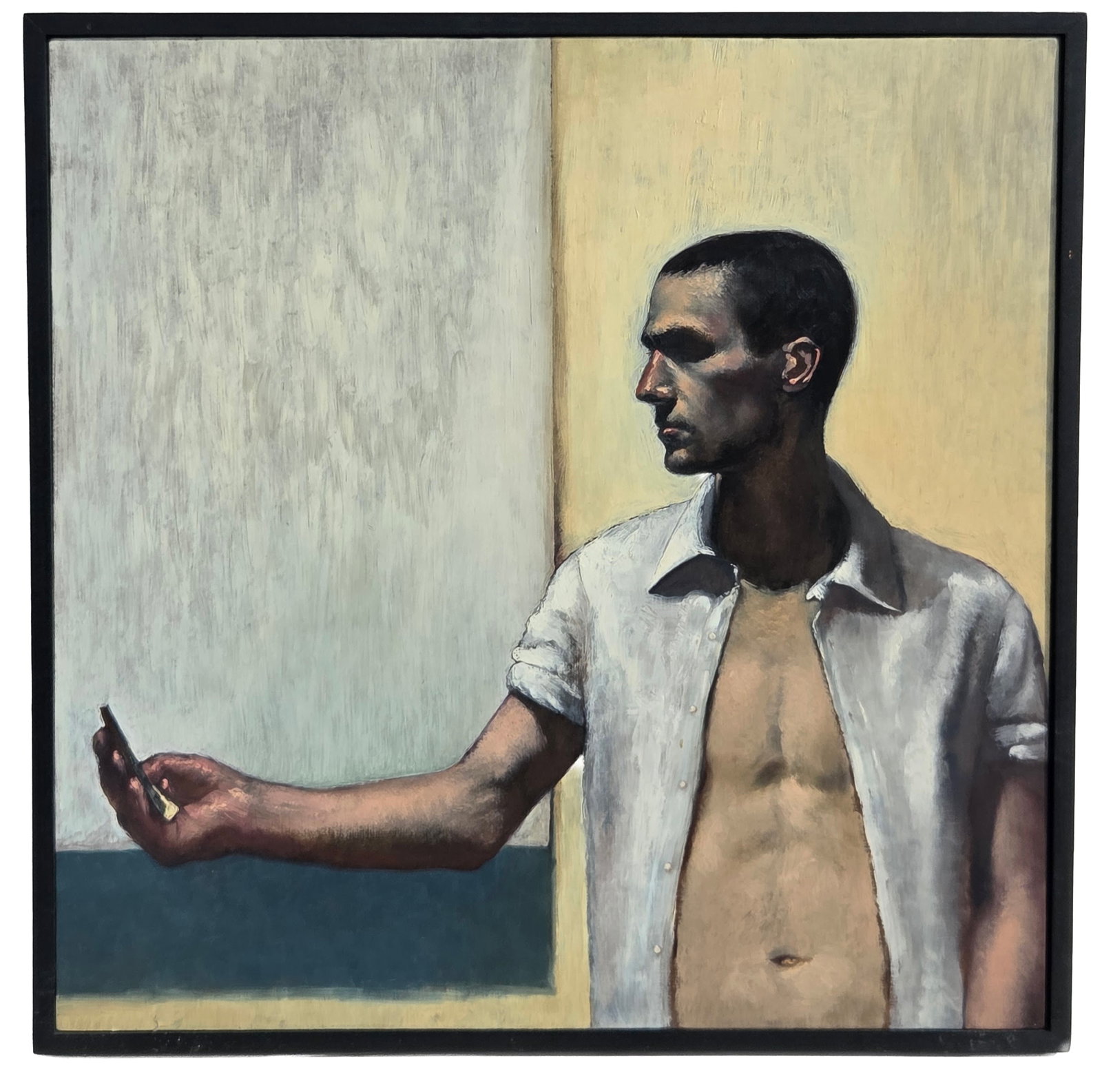 Forrest Williams 1998 Male Figure Token Oil on Panel 24 X 24 inches Elizabeth Leach Gallery Label: Forrest Williams 1998 Male Figure Token Oil on Panel 24 X 24 inches Elizabeth Leach Gallery Label. Frame measures 24.5 X 24.5 X 1 inches. Unsigned. Elizabeth Leach Gallery label verso.Provenance: Prop
