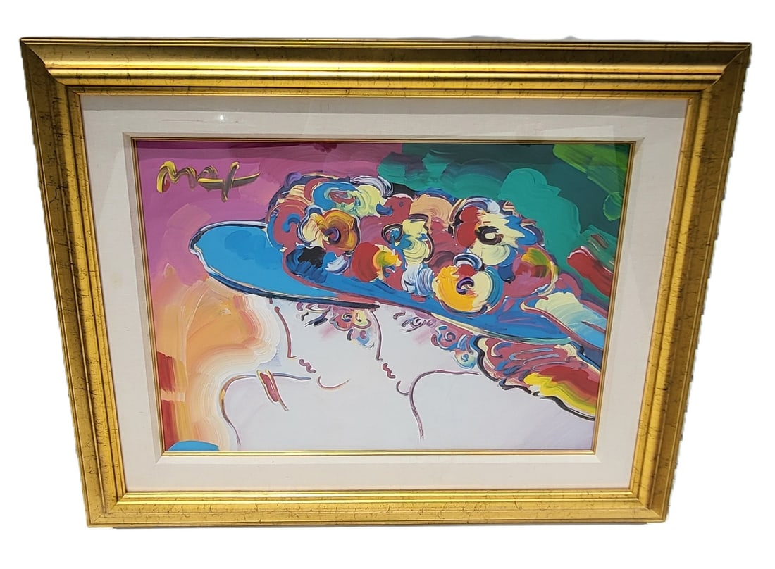 Large Peter Max Ladies Friends Painting And Lithograph Mixed Media Or Blend 31.75 X 23.25 Inches (1 of 2)