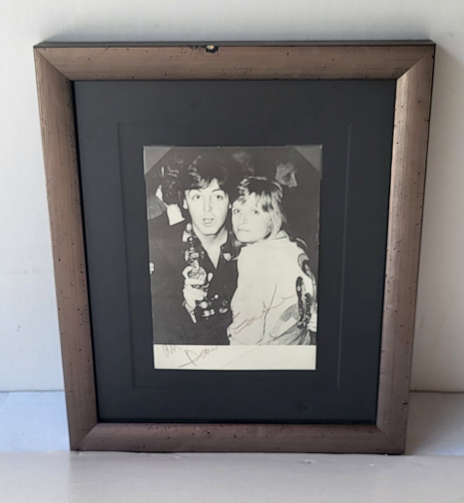 Hand Signed Paul McCartney Photograph Wings Era Beatles Member Vintage 5.8 X 4.2 Inches: Hand Signed Paul McCartney Photograph Wings Era Beatles Member Vintage 5.8 X 4.2 Inches, possibly an autographed photographic postcard, not examined out of mounting, inscribed All the best! Paul McCar