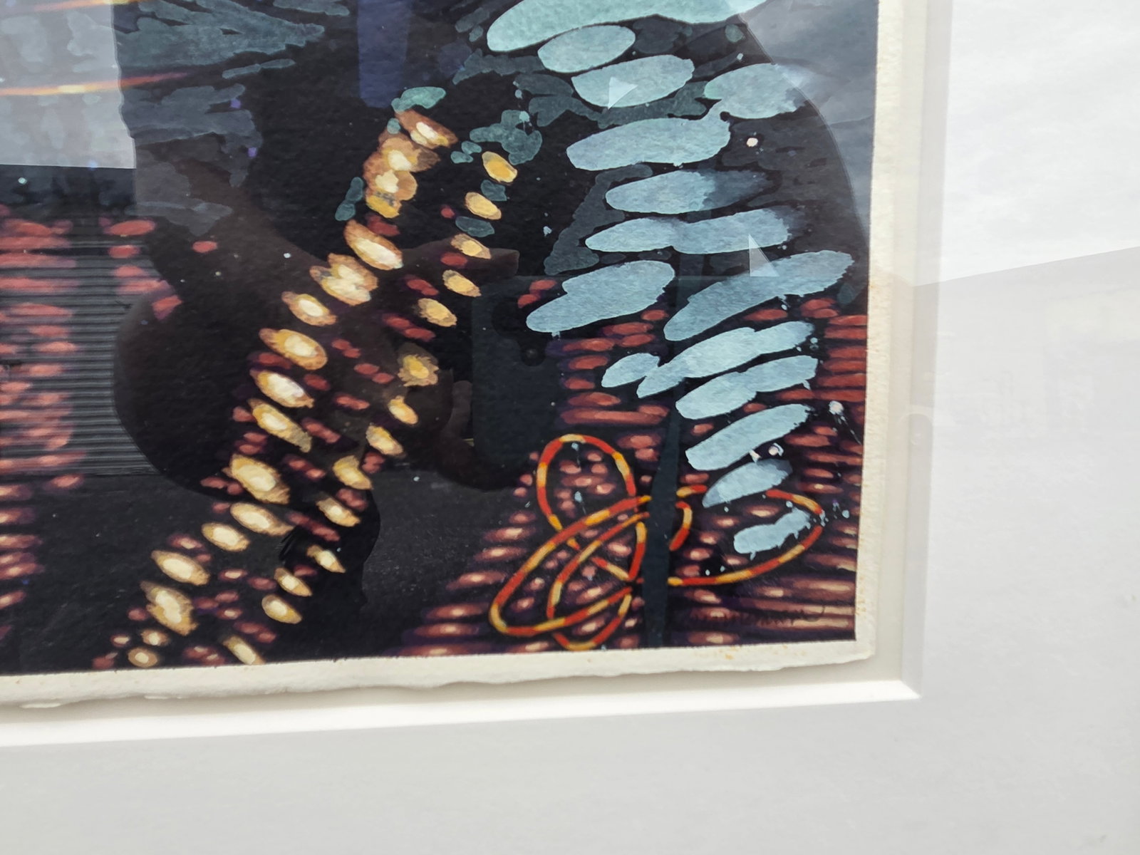 Burrell Brenneman Abstract Gouache Watercolor Painting Brad Cooper Gallery Label and Receipt: Burrell Brenneman Abstract Gouache Watercolor Painting Brad Cooper Gallery Label and Receipt. PLEASE SEE SHIPPING BELOW. Sheet is float mounted and measures 11 X 29.75 inches. Frame measures 19 X 37 X