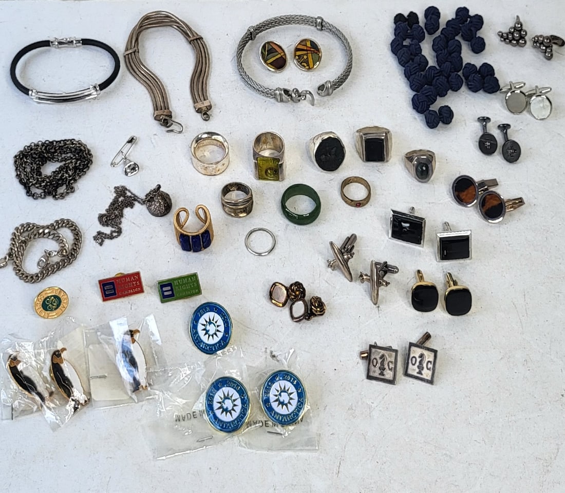 Estate 18K Gold Platinum Sterling Silver Costume Jewelry Discovery Lot 1 (1 of 2)