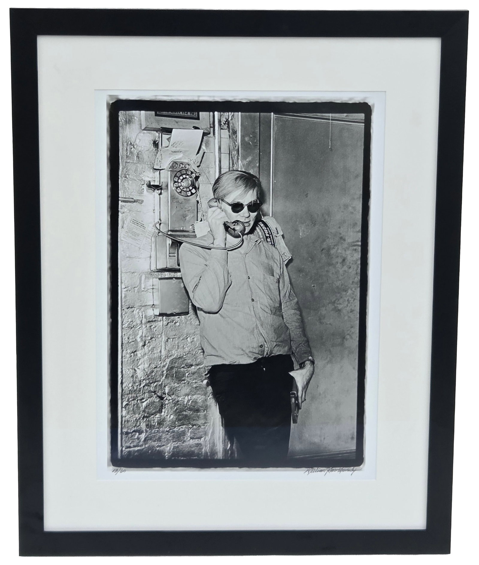 William John Kennedy Andy Warhol Factory Telephone Suite Silver Gelatin Fiber Print Black White: William John Kennedy Andy Warhol Factory Telephone Suite Silver Gelatin Fiber Print Black White Photograph. Photo measures 20 X 16 inches. Frame measures 27 X 21.5 X 0.75 inches. Signed lower right an