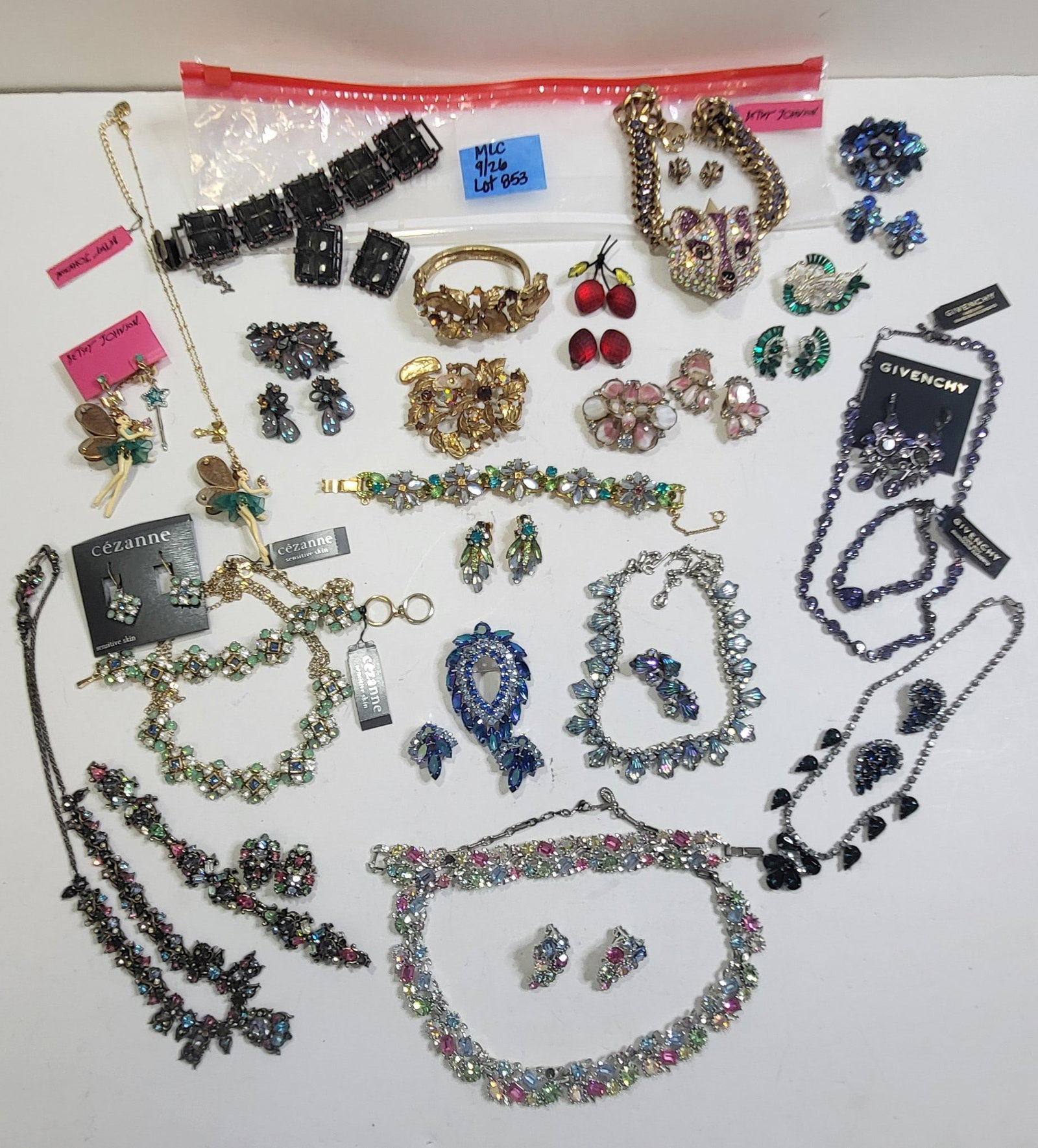 Estate Costume Jewelry 17 Mostly Signed Rhinestone Paste Sets 2 Betsey Johnson China Givenchy China: Estate Costume Jewelry 17 Mostly Signed Rhinestone Paste Sets 2 Betsey Johnson China Givenchy China HAR Coro Wiesner Hobe Lisner Gale Hollycraft Cezanne China Florenza Regency SaC Austria One of An In