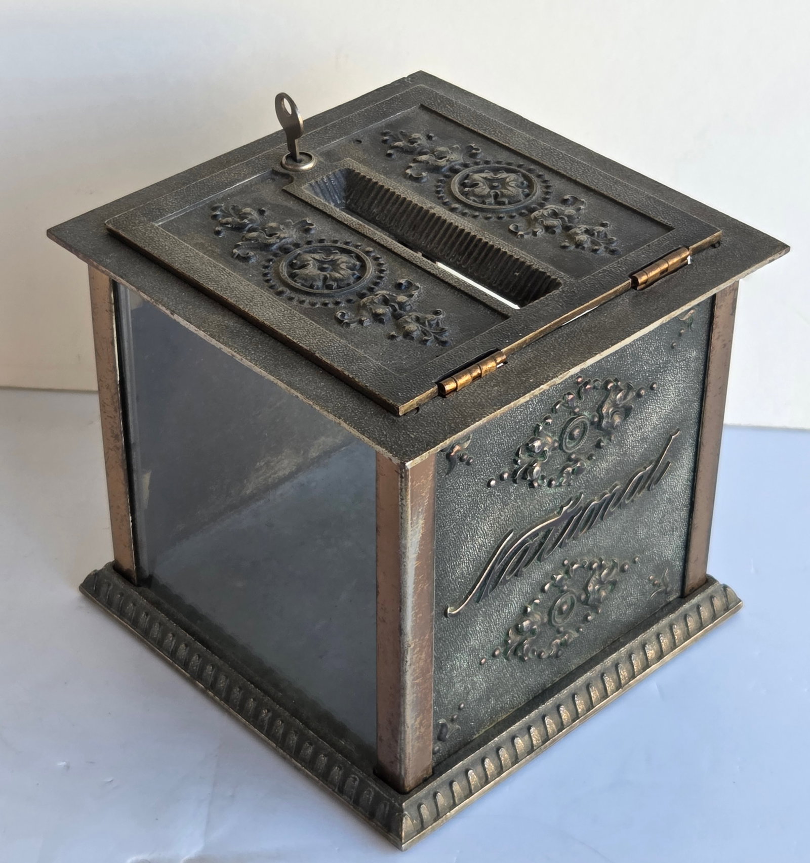National Brand Decommissioned Post Office Box with Slot and Key (1 of 6)