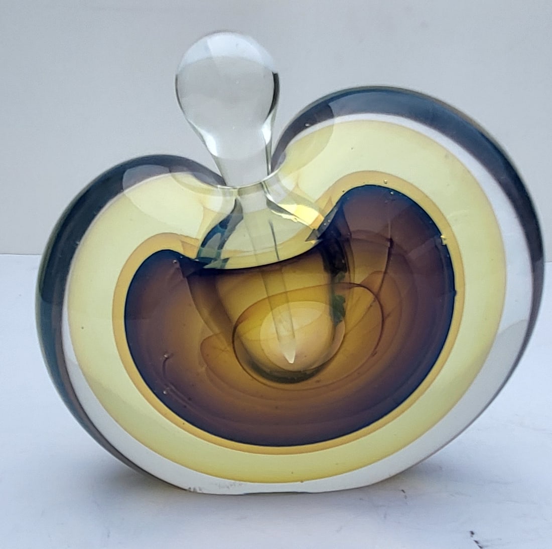 Signed Illegibly Dated 80s Large Sommerso Perfume Bottle Chris Comins Manner Illegible Signature Mys (1 of 8)