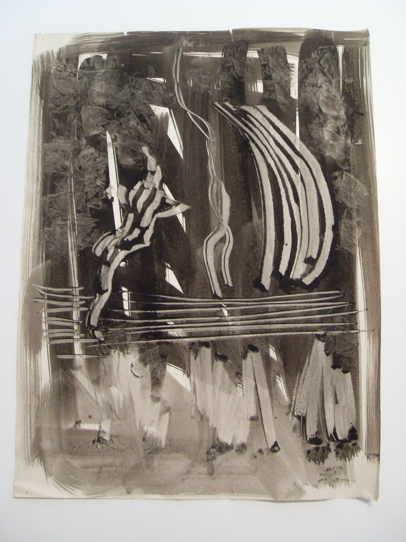 Irving Lehman Steaming Sidewalk Original Watercolor Pai: Irving Lehman Steaming Sidewalk Original Watercolor Painting en Grisaille by WPA Russian American Manhattan Brooklyn Mid-Century Modern Modernist MCM Artist Richard Stedman Estate Services LLC proudly