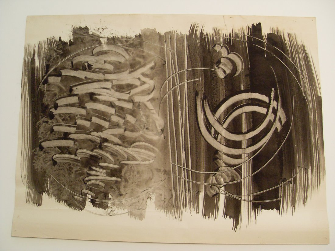 Irving Lehman Whirling Figures Original Watercolor Pain: Irving Lehman Whirling Figures Original Watercolor Painting en Grisaille by WPA Russian American Manhattan Brooklyn Mid-Century Modern Modernist MCM Artist Richard Stedman Estate Services LLC proudly 