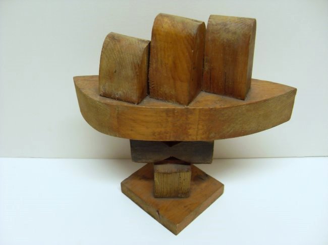 Irving Lehman WPA Artist Steamship Wooden Sculpture: NO RESERVES ABOVE STARTING BIDS! One of three lehman examples in the sale. 9" x 9" x 4.5", Estate stamp to underside of base. Provenance: Family of the artist. FLAT RATE SHIPPING IN CONTINENTAL U.S.: 