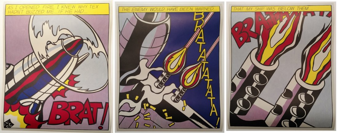 Roy Lichtenstein As I Opened Fire Lithograph Triptych (1 of 6)