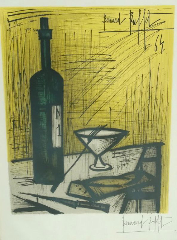 Bernard Buffet Paris 1965 Pencil Signed Lithograph: AUCTION INFORMATION 7 Days a Week 9am-9pm EasternTime R V Stedman Cell & Text 727.515.5985 info@museumappraisers.com NO RESERVES ABOVE STARTING BIDS! BUFFET, Bernard (French, 1928-1999) Le Pain et Le