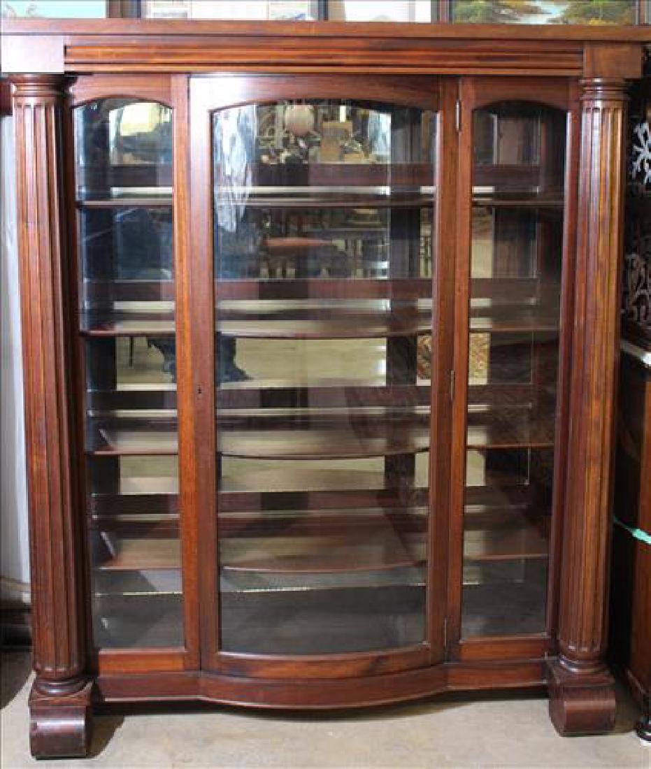 Solid mahogany front china cabinet with scroll feet (1 of 3)