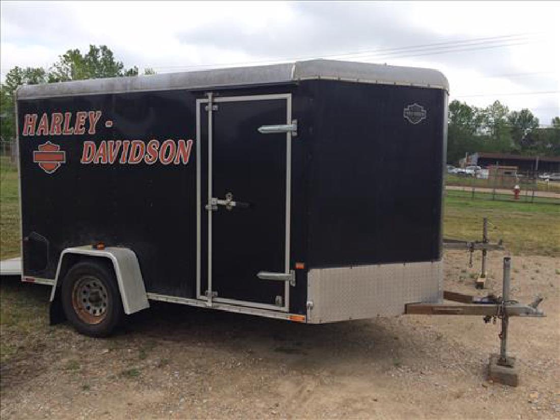 Black enclosed motorcycle trailer, 12 ft. Long