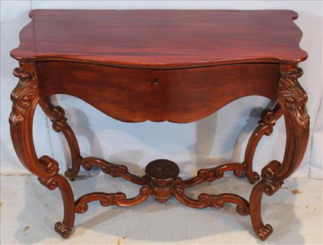 Mahogany Victorian console table with one drawer (1 of 4)