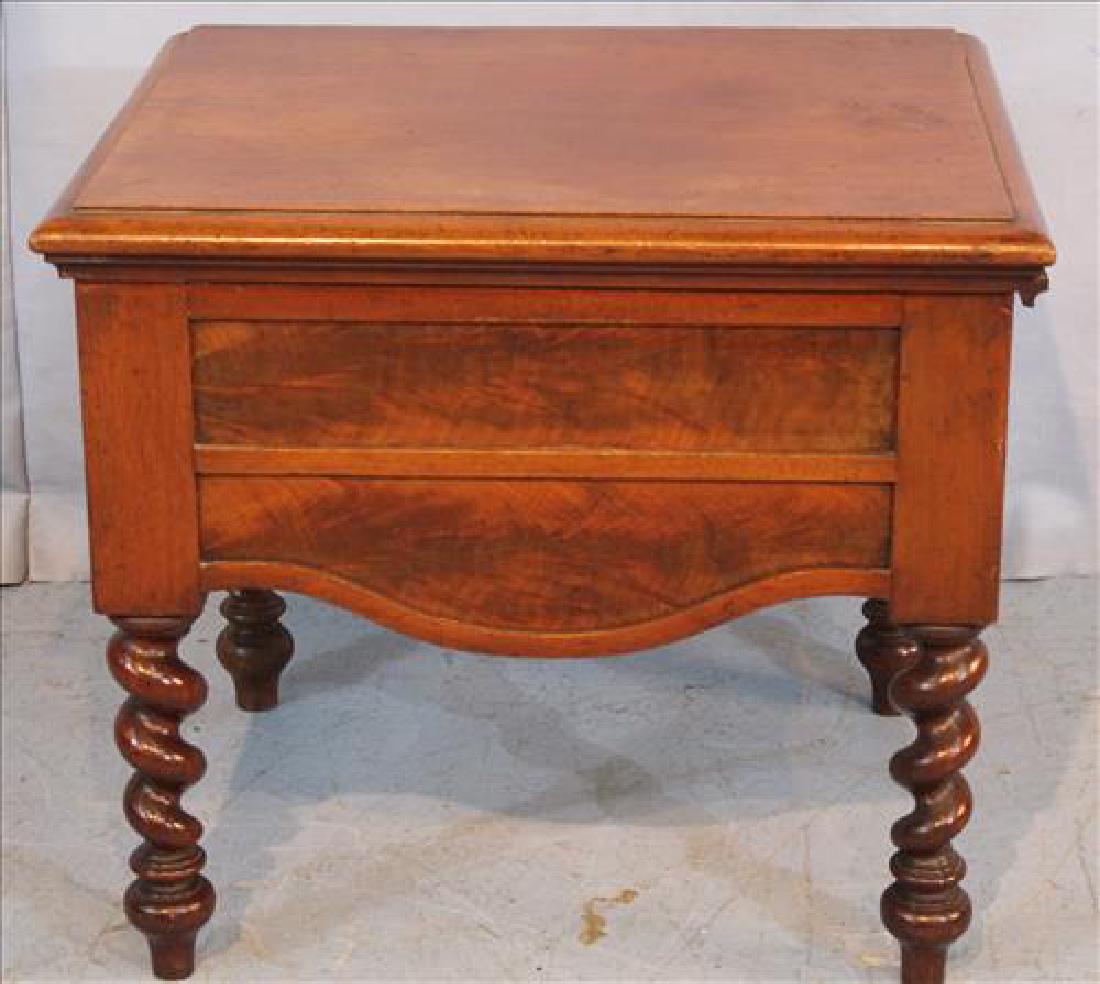 Walnut Victorian potty stool with twisted legs (1 of 3)