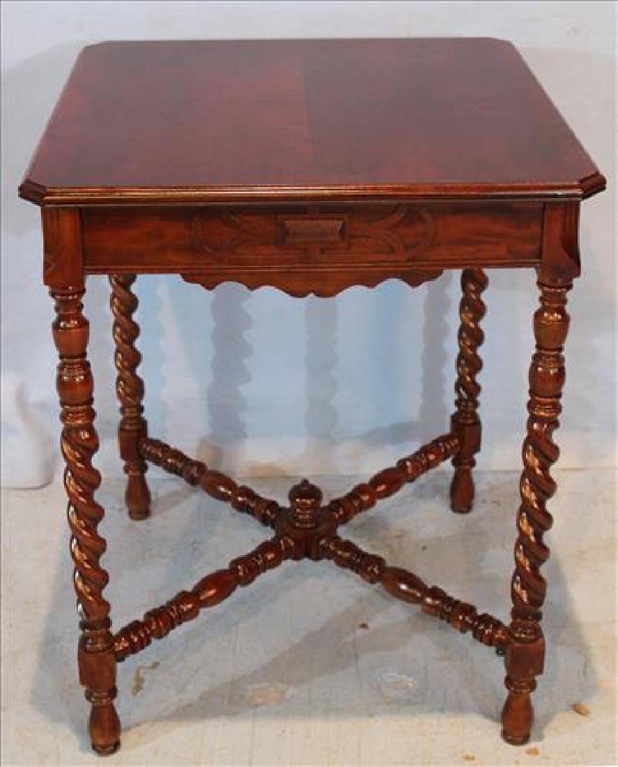 Mahogany barley twist square center table (1 of 2)