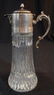Victorian crystal and silver-plate water pitcher