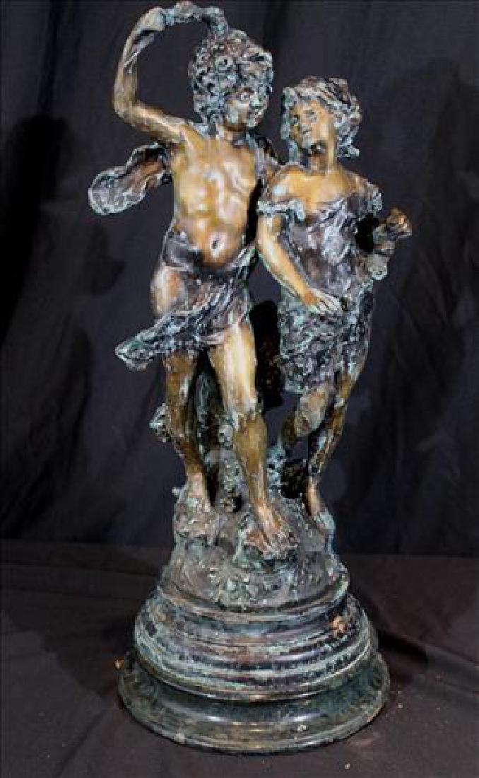 Bronze statue of boy and girl, 24 in. T. (1 of 3)