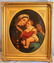 Oil on canvas of mother and 2 children, 33 x 38