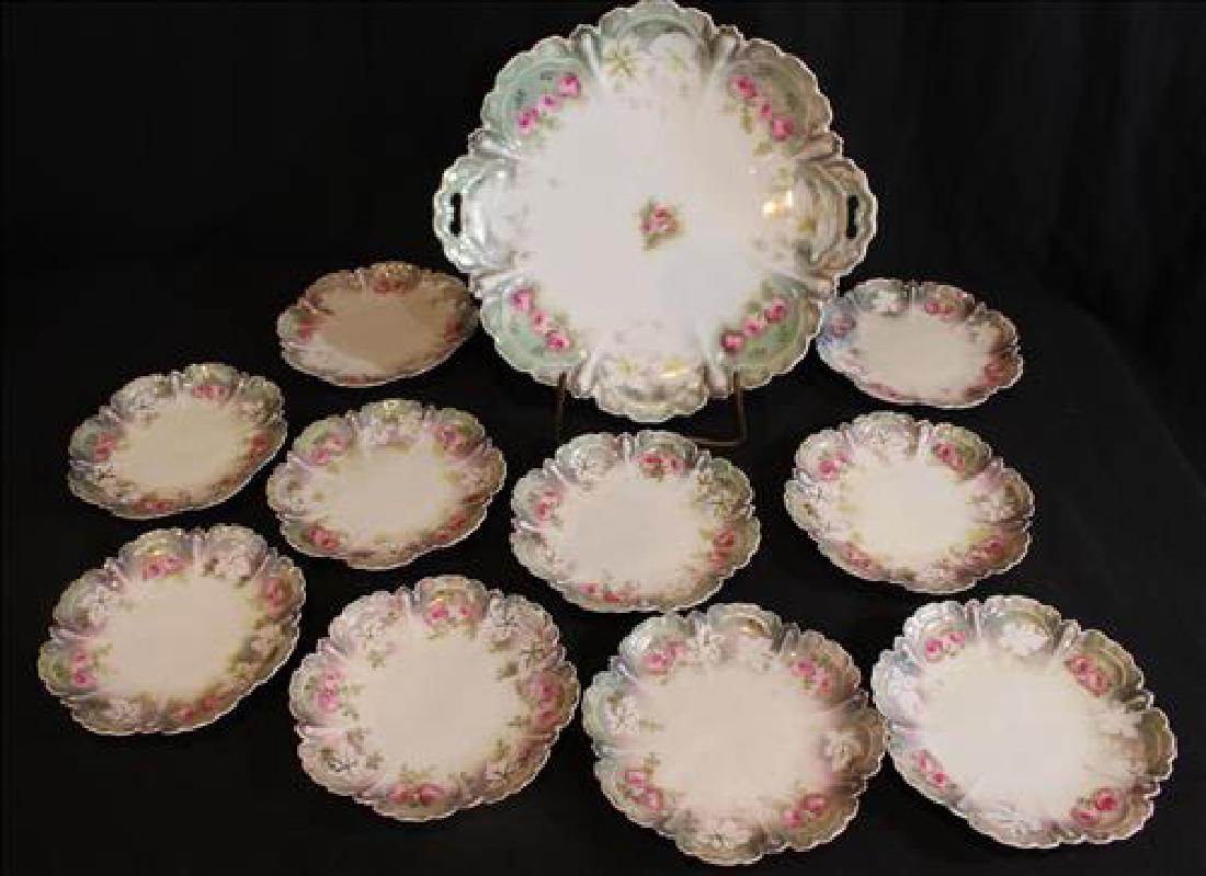 11 piece hand painted R.S. Prussia dessert set (1 of 4)