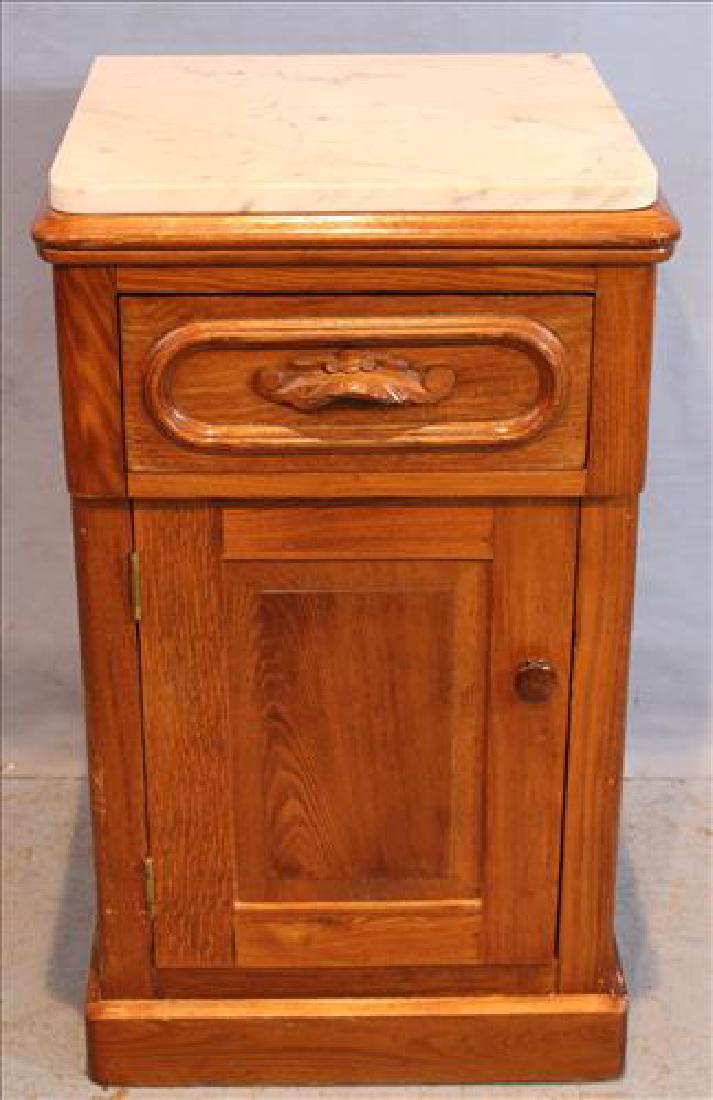 Victorian chestnut half commode with marble top (1 of 3)