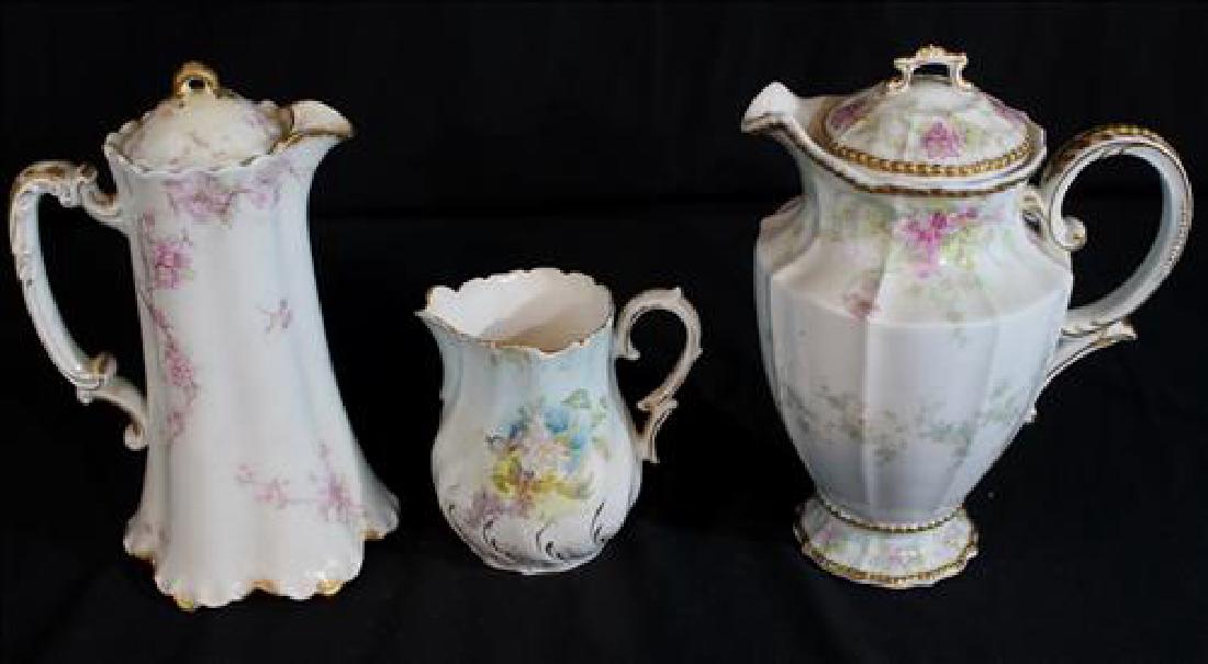 3 piece Limoges items, hand painted, 9 in. T, 7 in. H-S (1 of 3)