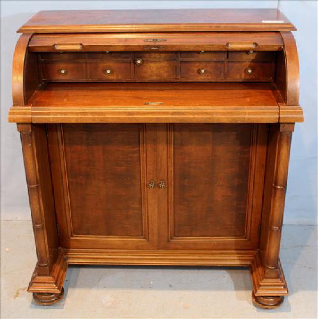 Walnut Victorian roll top writing desk, 38 in. T, 34 (1 of 4)