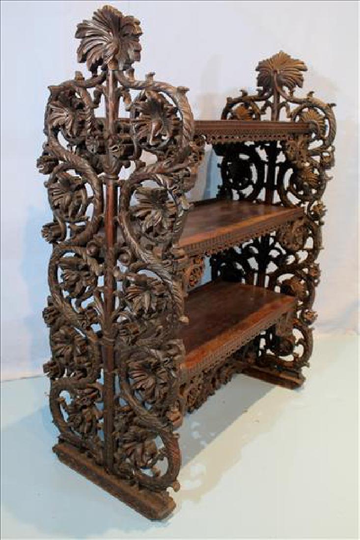 Solid rosewood rococo pierced carved dumb waiter (1 of 5)