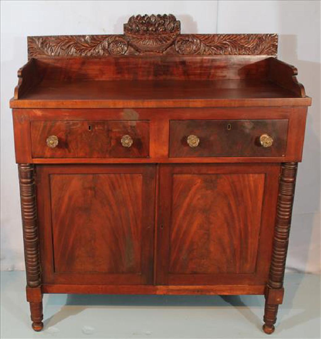 Mahogany acanthus carved Jackson press with backsplash (1 of 5)