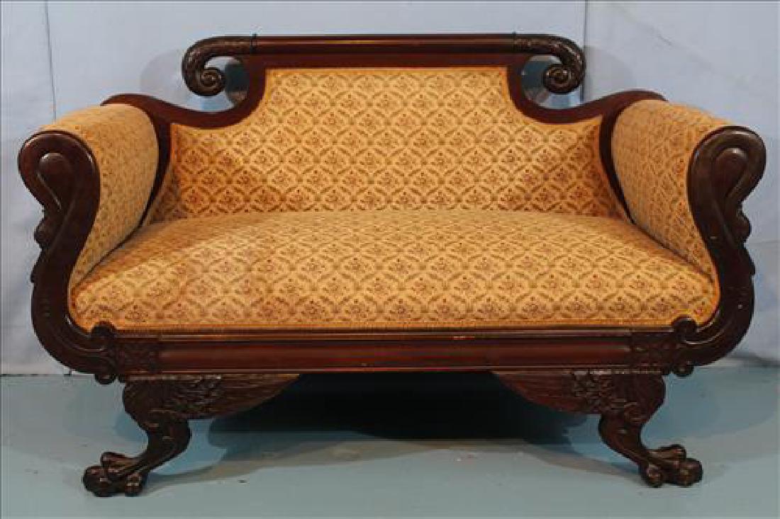 Federal mahogany small sofa with swan arm supports (1 of 4)