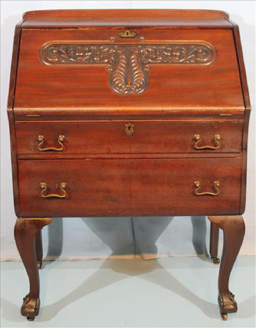 Mahogany Empire slant front ladies writing desk (1 of 5)